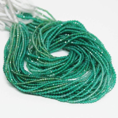 2 Strand Natural Shaded Green Onyx Faceted Rondelle Gemstone Loose Beads 13