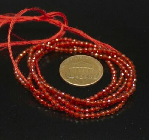 2 Strand Red Onyx Faceted Round Ball Gemstone Loose Spacer Beads Strand 15" 3mm - Jalvi & Co.