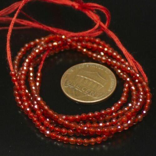 2 Strand Red Onyx Faceted Round Ball Gemstone Loose Spacer Beads Strand 15" 3mm - Jalvi & Co.