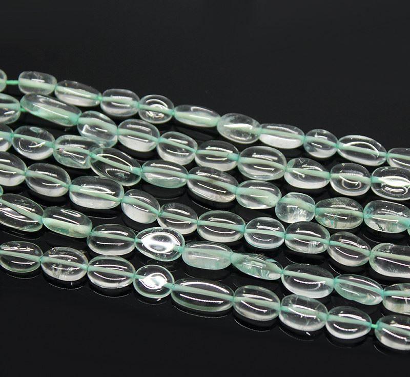 2 strand Wholesale Green Amethyst Gemstone Smooth Oval Beads Strand 13" 9mm 11mm - Jalvi & Co.