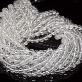 2 Strands, 13 inch, 5.5mm, White Quartz Crystal Smooth Round Ball Loose Gemstone Beads, Quartz Beads