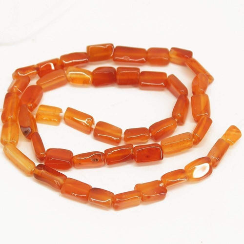 2 Strands Carnelian Gemstone Shaded Smooth Rectangle Chiclet Beads 6mm 8mm 14