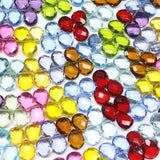 2 strands, Multi Color Quartz Faceted Pear Drop Briolette Loose Beads, 10mm, 7 inches