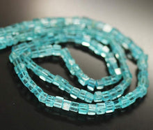 Load image into Gallery viewer, 2 Strands Natural Blue Apatite Smooth Box Square Beads 3mm 4mm 14inches - Jalvi &amp; Co.