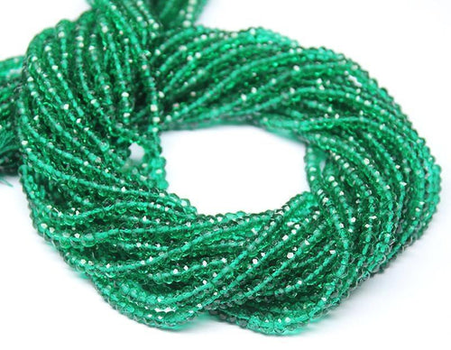 2 strands Natural Green Mystic Quartz Rondelle Faceted Beads Strand 3.5mm 14