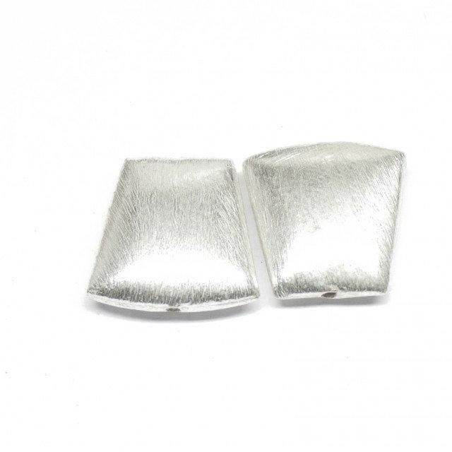 2 Trapezoid Spacer Bead Silver Tone Geometric Beads - Jalvi & Co.