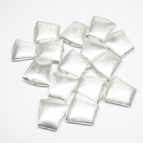 2 Trapezoid Spacer Bead Silver Tone Geometric Beads - Jalvi & Co.