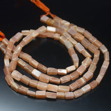 Load image into Gallery viewer, 2 x 13 inch, 6-8mm, Peach Moonstone Smooth Rectangle Beads, Moonstone Beads - Jalvi &amp; Co.