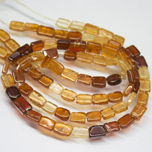 Load image into Gallery viewer, 2 x 13 inch, 7mm 9mm, Natural Shaded Hessonite Smooth Rectangle Shape Beads Strand, Garnet Beads - Jalvi &amp; Co.