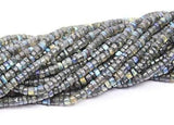 2 x 14 inches,  5-6mm, Labradorite Plain Round Tyre Wheel Beads, Labradorite Beads