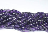 2 x 14 inches,  7mm, Purple Amethyst Plain Round Tyre Wheel Beads, Amethyst Beads