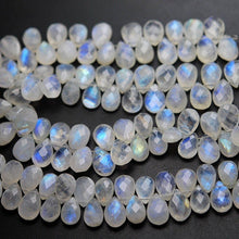 Load image into Gallery viewer, 2 x 6 Inches, Finest Quality,Blue Flashy Rainbow Moonstone Faceted Pear Shaped Briolettes, 8X12mm - Jalvi &amp; Co.