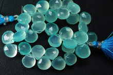 Load image into Gallery viewer, 2 X 8 Inches, AAA Aqua Chalcedony Faceted Heart Briolette&#39;s 10-11mm Large Size, Wholesale Price - Jalvi &amp; Co.