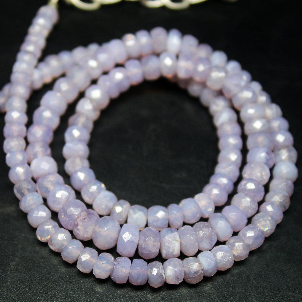 2 x Natural Scorolite Faceted Rondelle Gemstone Loose Beads Necklace 16" 4mm 5mm - Jalvi & Co.