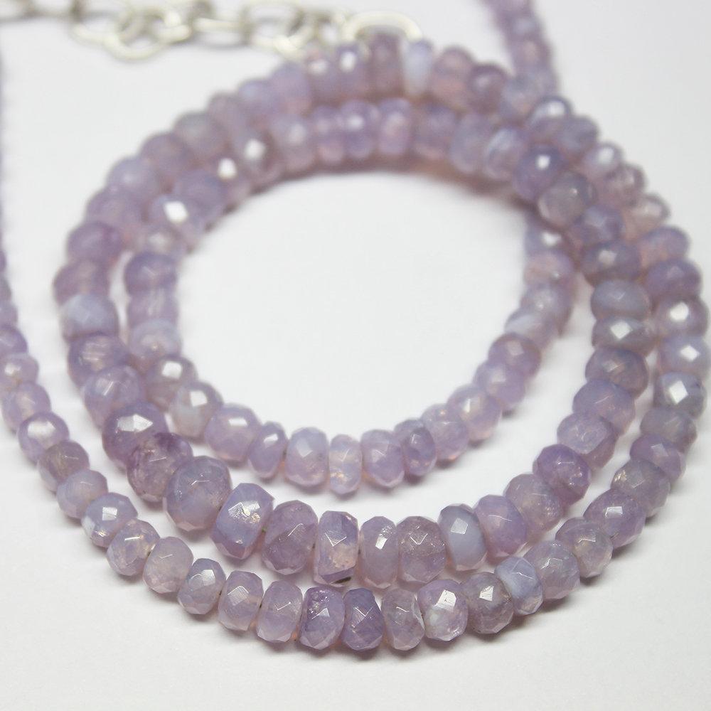 2 x Natural Scorolite Faceted Rondelle Gemstone Loose Beads Necklace 16" 4mm 5mm - Jalvi & Co.
