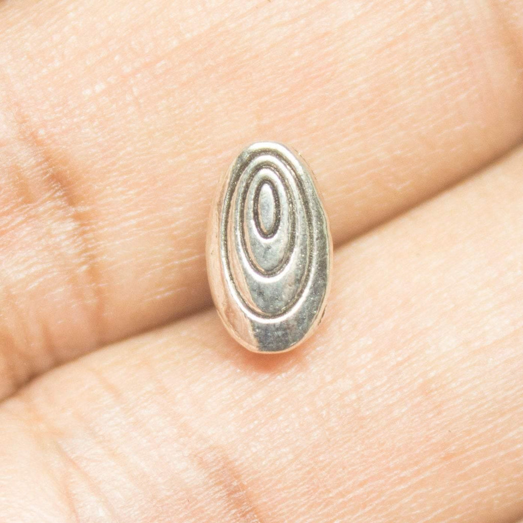 20 Antique Silver Tone Oval Spacer Tribal Bead - SC150 - Jalvi & Co.