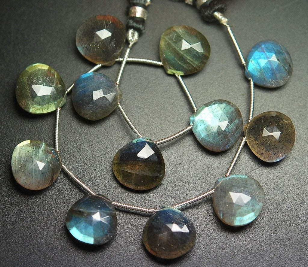 20 Beads Labradorite Faceted Heart 13-14mm Size - Jalvi & Co.