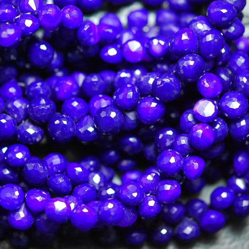 20 Beads Very Finest Rare Amethyst Purple Chalcedony Faceted Onion Drops Briolette's 8-7mm Long - Jalvi & Co.