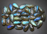 20 Beads,Super Finest Blue Flash Labradorite Faceted Pear Shape Briolettes Size 10X20mm