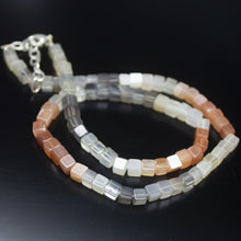 Load image into Gallery viewer, 20 inch, 5mm, Multi Color Moonstone Smooth Box Square Shape Beads, Moonstone Beads - Jalvi &amp; Co.