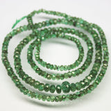 20 inches, 2mm 6mm, Natural Untreated Emerald Faceted Rondelle Shape Beads, Emerald Beads