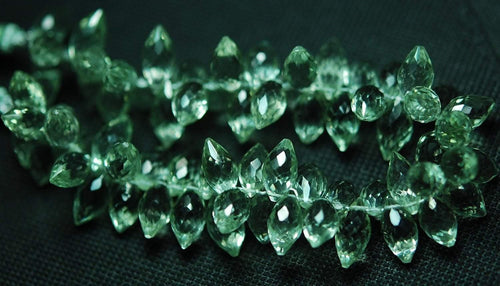 20 Pcs, Aaa Quality, Natural Green Amethyst Faceted Dew Drops Shape Briolettes, 10-12mm Long,Great Quality - Jalvi & Co.