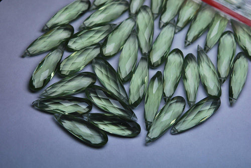 20 Pcs, Amethyst Faceted Extra Large Long Pear Briolettes Calibrated Size 25X8mm - Jalvi & Co.