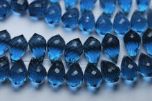 Load image into Gallery viewer, 20 Pcs London Blue Quartz Faceted Chandelier Dew Drops Shape Briolettes, 14X8mm Size, - Jalvi &amp; Co.