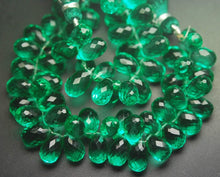 Load image into Gallery viewer, 20 Pcs Of ,Super Finest Green Emerald Color Quartz Micro Faceted Tear Drops Shape Briolette&#39;s, 10-11mm Approx. - Jalvi &amp; Co.