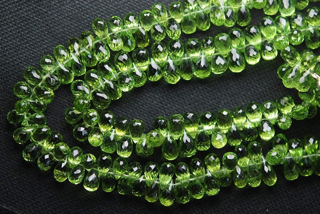 20 Pieces, Aaa Quality,Superb-Finest Quality Peridot Faceted Tear Drops, 8-9mm Size - Jalvi & Co.