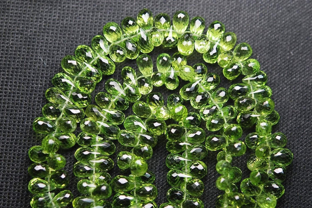 20 Pieces, Aaa Quality,Superb-Finest Quality Peridot Faceted Tear Drops, 8-9mm Size - Jalvi & Co.