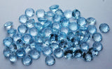 20 Pieces, Finest Quality,Sky Blue Topaz Faceted Coins Shaped Loose Stones, 4mm, Finest Quality