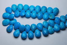 Load image into Gallery viewer, 20 Pieces,Matched Pair,Turquoise Faceted Pear Shape Briolettes, 9X12mm - Jalvi &amp; Co.