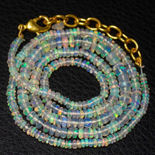 Load image into Gallery viewer, 20&quot; Welo Ethiopian Opal Gemstone Rondelle Gold Plated Beads Necklace - Jalvi &amp; Co.