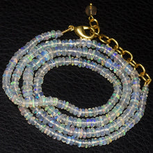 Load image into Gallery viewer, 20&quot; Welo Ethiopian Opal Rondelle Beads Gold Plated Gemstone Necklace - Jalvi &amp; Co.