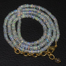 Load image into Gallery viewer, 20&quot; Welo Ethiopian Opal Rondelle Beads Gold Plated Gemstone Necklace - Jalvi &amp; Co.