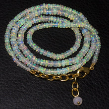 Load image into Gallery viewer, 20&quot; Welo Ethiopian Opal Rondelle Gemstone Beads Gold Plated Necklace 3mm 5mm - Jalvi &amp; Co.