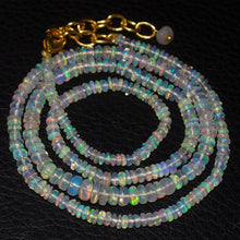 Load image into Gallery viewer, 20&quot; Welo Ethiopian Opal Rondelle Gold Plated Gemstone Beads Necklace - Jalvi &amp; Co.