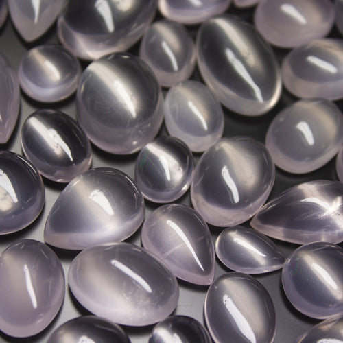 200cts Natural Pink Rose Quartz Smooth Oval Pear Cabochon Loose Gemstone 26pc - Jalvi & Co.