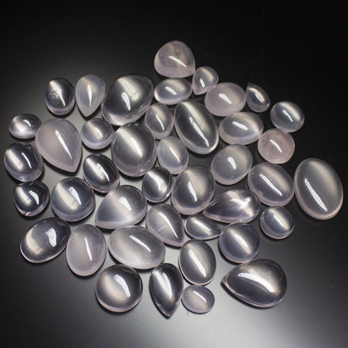 200cts Natural Pink Rose Quartz Smooth Oval Pear Cabochon Loose Gemstone 26pc - Jalvi & Co.
