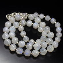 Load image into Gallery viewer, 21 inch, 8mm, Blue Rainbow Moonstone Smooth Round Beads, Rainbow Moonstone Beads - Jalvi &amp; Co.