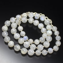 Load image into Gallery viewer, 21 inch, 8mm, Blue Rainbow Moonstone Smooth Round Beads, Rainbow Moonstone Beads - Jalvi &amp; Co.