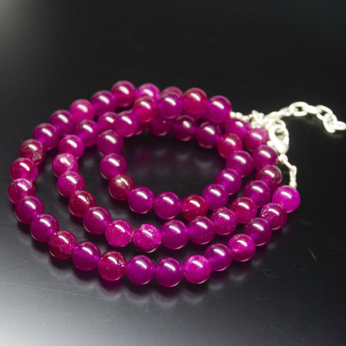 21 inch, 8mm, Pink Jade Smooth Round Sphere Shape Beads, Jade Beads - Jalvi & Co.