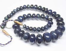 Load image into Gallery viewer, 22 inch, 10-25mm, Natural Blue Sapphire Smooth Rondelle Shape Large Size Beads Necklace, Sapphire Beads - Jalvi &amp; Co.