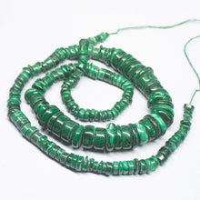 Load image into Gallery viewer, 22 inch, 6mm 16mm, Natural Malachite Smooth Tyre Wheel Shape Beads, Malachite Bead - Jalvi &amp; Co.