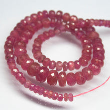 Load image into Gallery viewer, 242 cts, 8 inch, 3mm 10mm, Pink Sapphire Faceted Large Size Rondelle Beads, Sapphire Beads - Jalvi &amp; Co.