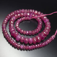 Load image into Gallery viewer, 242 cts, 8 inch, 3mm 10mm, Pink Sapphire Faceted Large Size Rondelle Beads, Sapphire Beads - Jalvi &amp; Co.