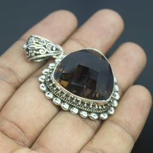 Load image into Gallery viewer, 24g, Totally Handmade Natural Smoky Quartz Fancy Shape 925 Sterling Silver Pendant - Jalvi &amp; Co.