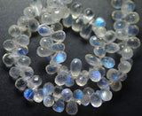 25 Pcs, Finest Quality AAAA Blue Flashy Rainbow Moonstone Faceted Tear Drops Shape Briolette's, 7-8mm