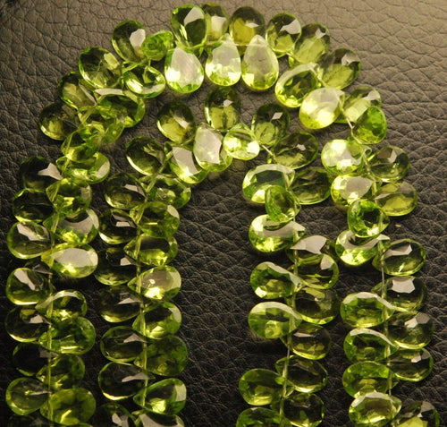 25 Pieces, Aaa Quality,Superb-Finest Quality Peridot Faceted Cut Stone Pear Shape, 8mm Size - Jalvi & Co.
